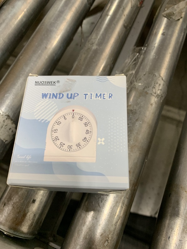 Photo 1 of 60 Minute Wind Up Timer, Visual Mechanical Timer with Loud Alarm, Manual Countdown Timers for Classroom, Home, Study and Cooking (White)