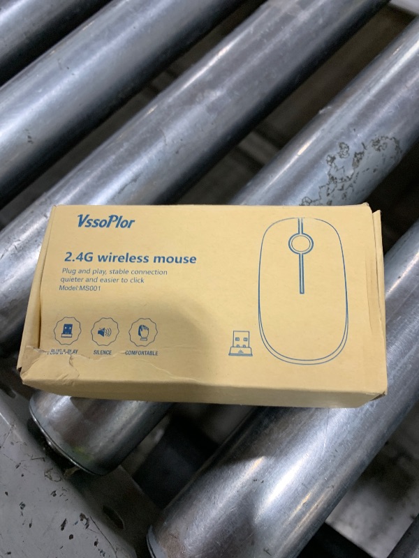 Photo 1 of Vssoplor Wireless Mouse, 2.4G Slim Portable Computer Laptop Mouse with Nano Receiver Quiet Silent Optical Mice for Notebook, PC, Laptop, Computer-Black and Gold