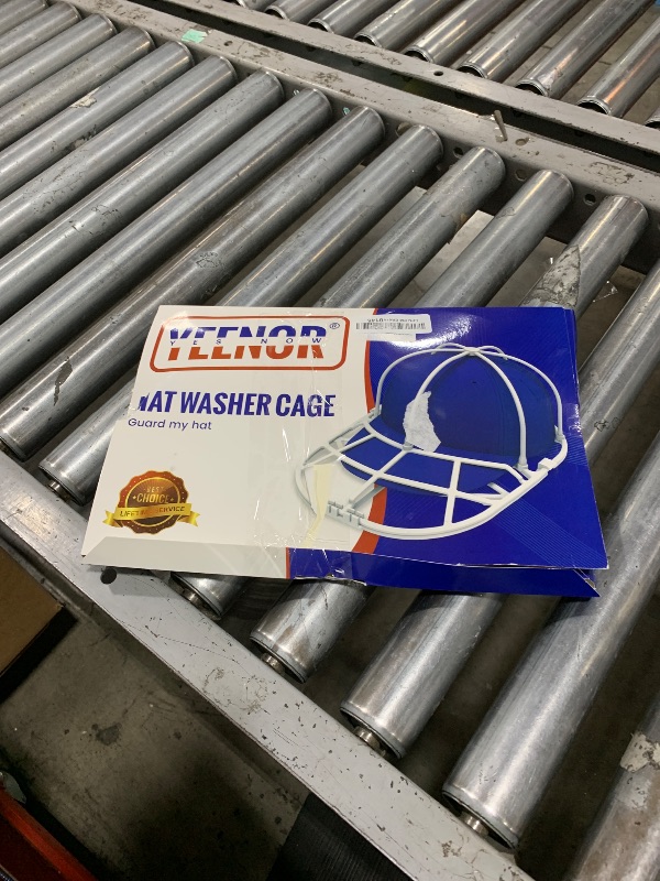 Photo 1 of YEENOR Hat Washer Cage for Washing Machine - Baseball Cap Cleaner Rack, Ball Cap Washing, Dishwasher Safe, Perfect for Cleaning and Protecting Hats in Dishwasher (White/Black 1 Pack (Assembly))