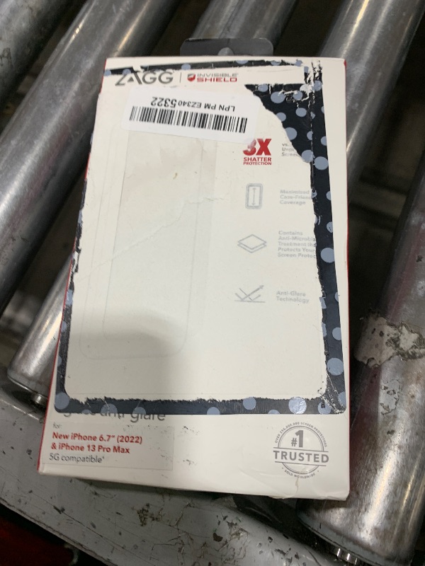 Photo 1 of ZAGG InvisibleShield Glass Screen Protector for Apple iPhone 14 Plus / 13 Pro Max - 3X Shatter Protection, Anti-Fingerprint Technology, Easy to Install
