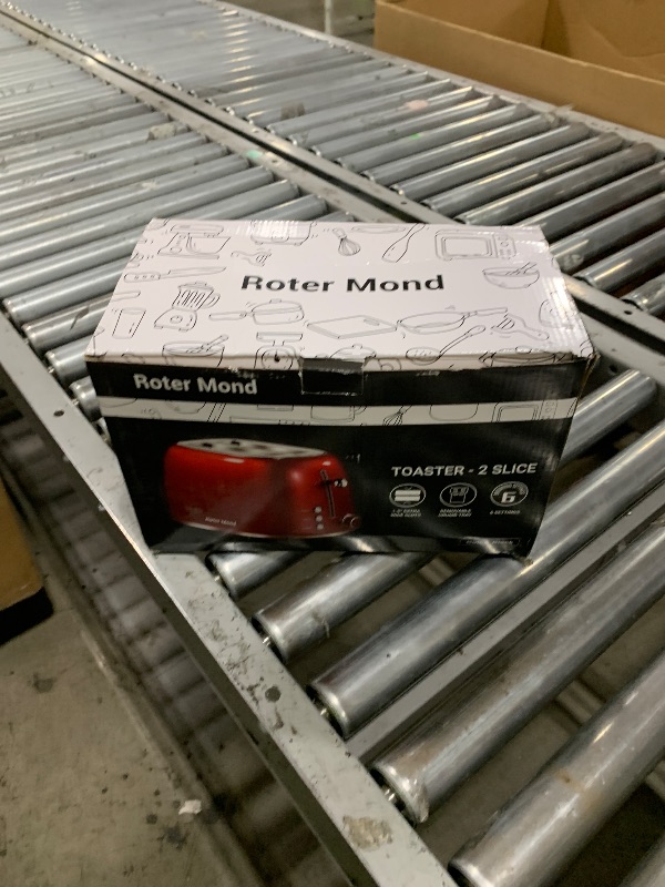 Photo 1 of Roter Mond 2 Slice Toaster Retro Stainless Steel with Bagel, Cancel, and Defrost Functions, 6 Bread Shade Settings, Extra Wide Slots and Removable Crumb Tray, Black