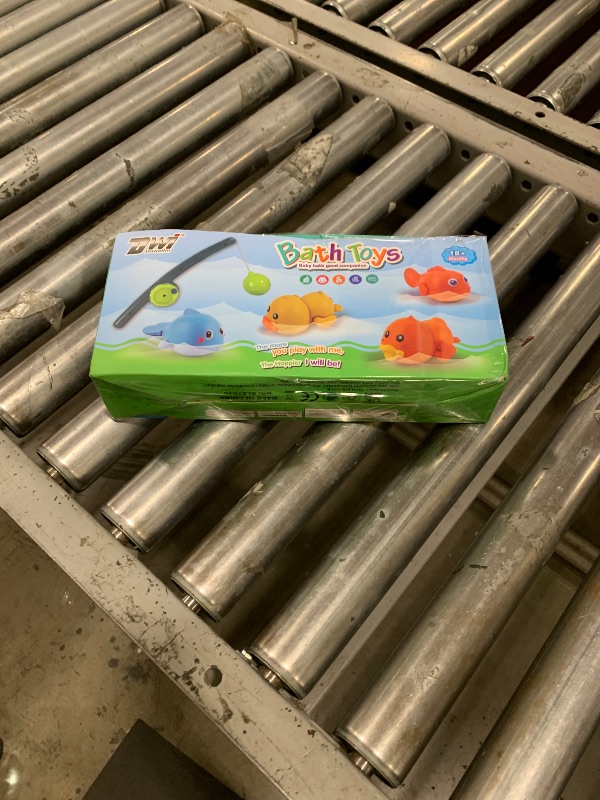 Photo 1 of Dwi Dowellin Bath Toys for Toddlers, Magnetic Fishing Games Kids Bathtub Toys, Mold Free Wind-up Toys Swimming Fish Duck Whale Floating Water Toys for Kids Baby Infant