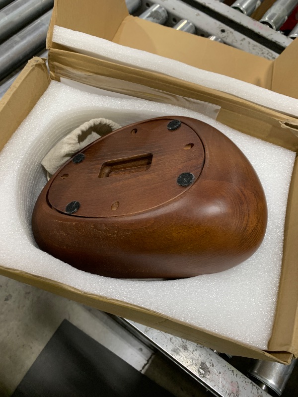 Photo 1 of URN UNIQUE River Stone Urn for Ashes - 55 lbs Volume of Cremation Weight - Handcrafted Beech Wood - Dimensions (Walnut, 55 lbs)