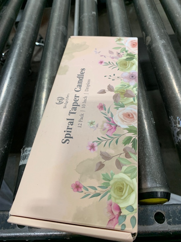 Photo 1 of 10 Inch Cream Spiral Taper Candles for Home Decoration, 12 Pack Candy-Color Candlesticks for Dinner Party Wedding Holiday