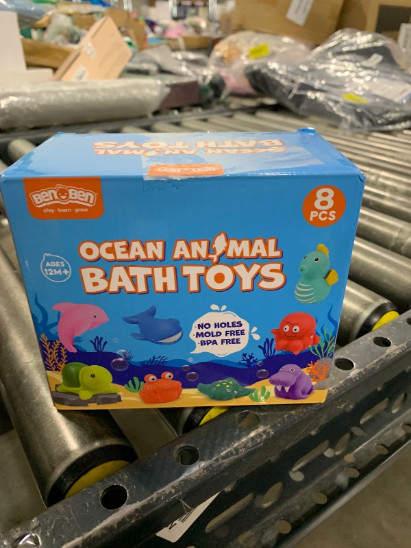 Photo 1 of LotFancy Bath Toy, 8PCS Mold Free Bath Toys for Kids Ages 1-3, No Holes Baby Bath Toys for Toddlers 2-4, Ocean Sea Animal Bathtub Toys, Soft Floating Pool Water Table Toys