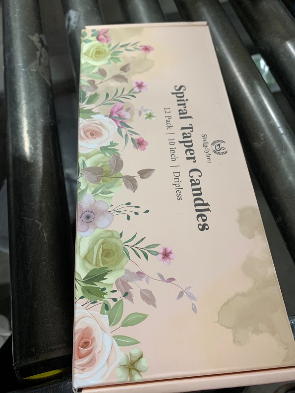 Photo 1 of 10 Inch Cream Spiral Taper Candles for Home Decoration, 12 Pack Candy-Color Candlesticks for Dinner Party Wedding Holiday