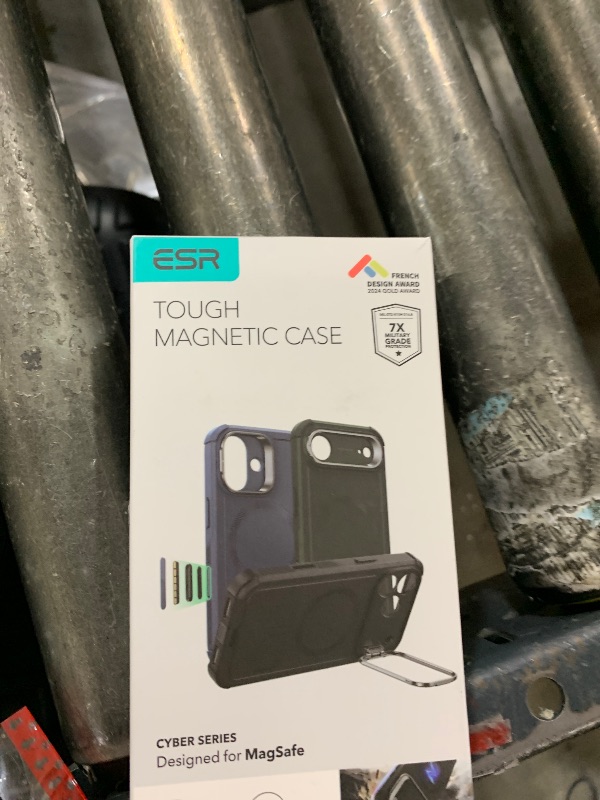 Photo 1 of ESR for iPhone 17 Pro Case with Stash Stand, 7X Military-Grade Drop Protection with Camera Control, Shock-Absorbing Phone Rugged Cover, Compatible with MagSafe Accessories, Cyber Series, Black