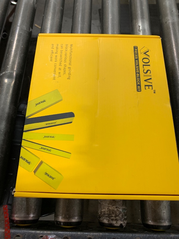 Photo 1 of VOLSIVE 7pcs Hand Sanding Block Set, Rectangle Handheld Sanding Pad, Hook and Loop Interchangeable Assorted Shapes, for Sanding or Polishing in Auto Body and Paint Shops - Yellow