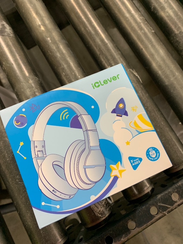 Photo 1 of iClever BTH12 Kids Bluetooth Headphones,Colorful LED Lights Kids Headphones Wireless,74/85dBA Safe Volume,85H Playtime,Fast Charging,Bluetooth 5.2,Over Ear,Built-in Mic for iPad/Tablet/Airplane,Blue
