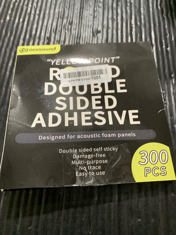 Photo 1 of Focusound 300 Pack Yellow Point Double-Sided Adhesive Dots for Acoustic Soundproofing Foam Panels