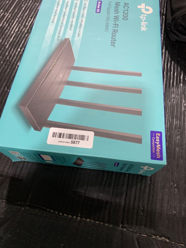 Photo 1 of TP-Link AC1200 Gigabit WiFi Router (Archer A6) - Dual Band MU-MIMO Wireless Internet Router, 4 x Antennas, OneMesh and AP Mode, Long Range Coverage