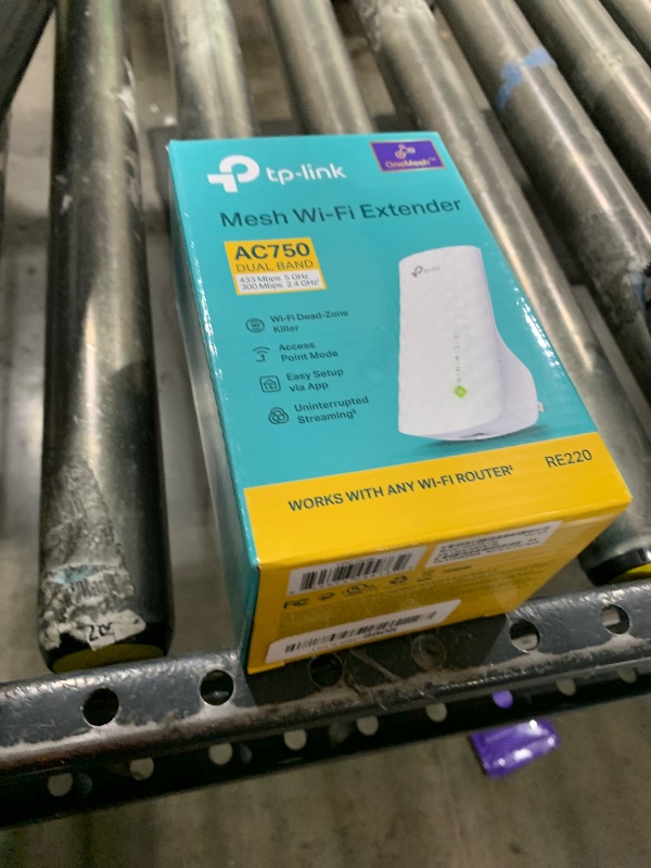 Photo 1 of TP-Link WiFi Extender with Ethernet Port, Dual Band 5GHz/2.4GHz, Up to 44% More Bandwidth Than Single Band, Covers Up to 1200 Sq.ft and 30 Devices, Signal Booster Amplifier Supports OneMesh(RE220)