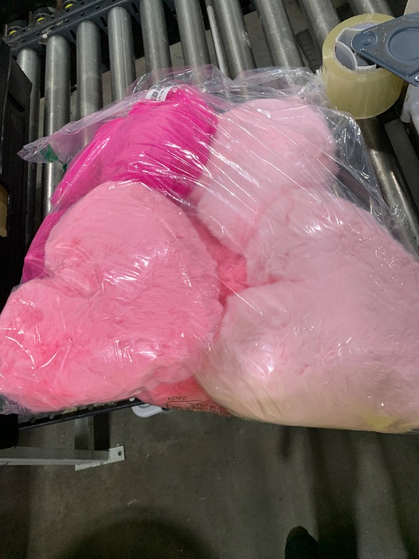 Photo 1 of Liliful 6 Pcs Faux Rabbit Fur Heart Pillows Helloween Fluffy Heart Throw Pillows Christmas Cute Couch Cushion Soft Decorative Throw Cushion for Bed Sofa Girls Women(12 x 11 Inch,Lively Color)