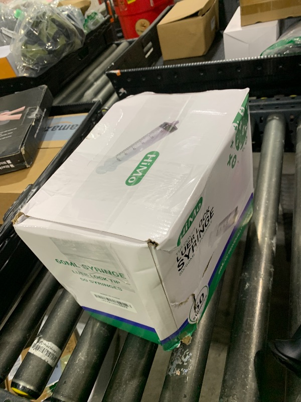 Photo 1 of HiMo Pack of 50 - 60mL Luer Lock Syringe without Needle Large Plastic Sterile Syringes with Cap 50mL/60cc