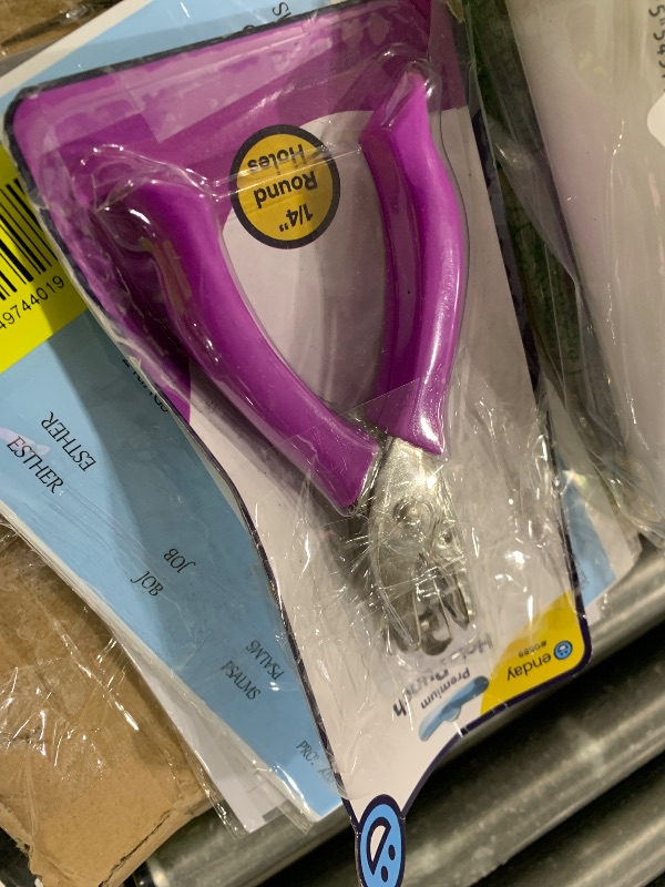 Photo 1 of Single Hole Punch Metal Purple, 1/4” Hole Puncher with Soft Grip Handles for Paper and Crafts Round Circle Shape, for Kids and Adults, Also Available in Green, Pink, Red, Blue, Grey, 1 Pc – by Enday
