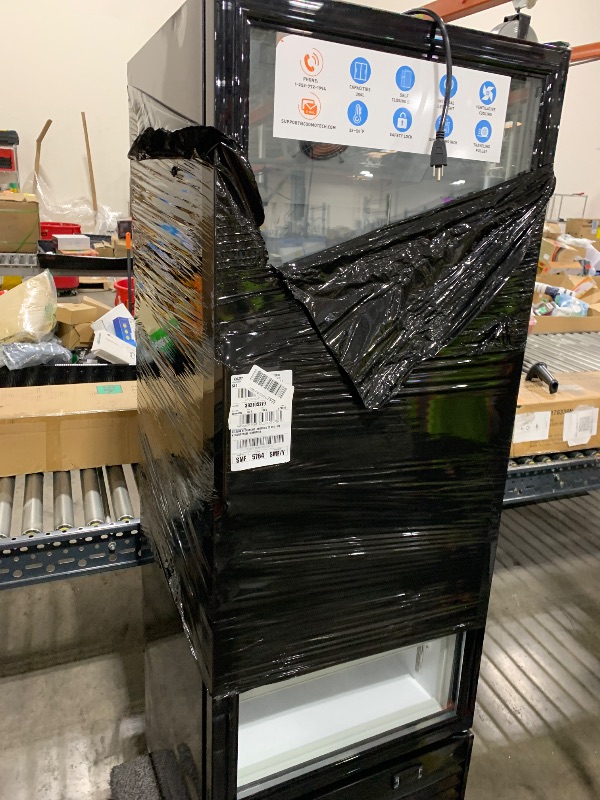 Photo 1 of Commercial Beverage Refrigerator, 24.5 Inch 15 Cu. Ft. Drink Fridge, Display Refrigerator with Glass Door, Commercial Display Fridge with 4 Adjustable Shelves, for Shops, Restaurants, Bars

