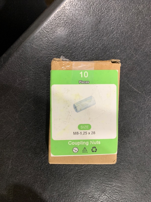 Photo 1 of uxcell M8x1.25mm Coupling Nuts, 10 Pcs Carbon Steel Galvanized Hex Rod Coupling Nuts Threaded Rod Connectors 28mm, for Industrial Construction Fasteners, White