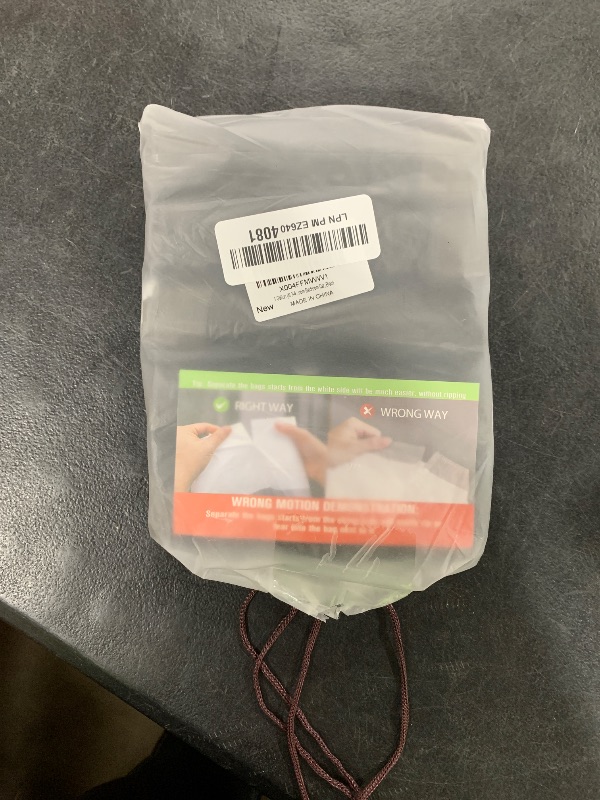 Photo 1 of 1 Gallon (fit 3-4 Liter) 100 Counts Mini Strong Drawstring Trash Bags Garbage Bags by RayPard, Small Trash Can Bags, Tiny Waste Basket Liners for Home Office Bathroom Bedroom Car, Black
