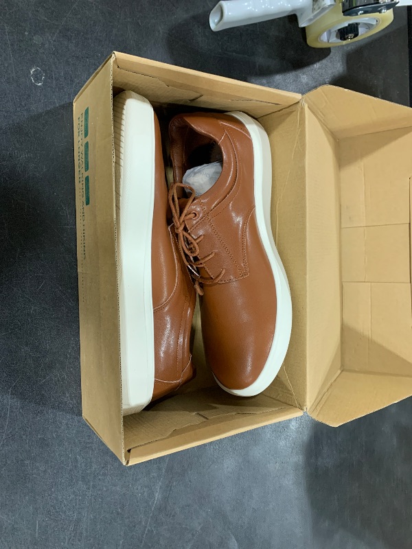 Photo 1 of Men's Orthopedic Wide Leather Dress Fahsion Sneakers: Arch Support Comfortable Walking Shoes for Plantar Fasciitis and Flat Feet, Casual Swollen Oxfords for Meeting Outdoor Light Brown Size 14