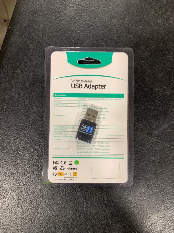 Photo 1 of 300Mbps USB WiFi Adapter, LOTEKOO Wireless LAN Network Card Adapter WiFi Dongle for Desktop Laptop PC Windows 10 8 7 XP MAC OS (Plug-and-Play for Windows10)