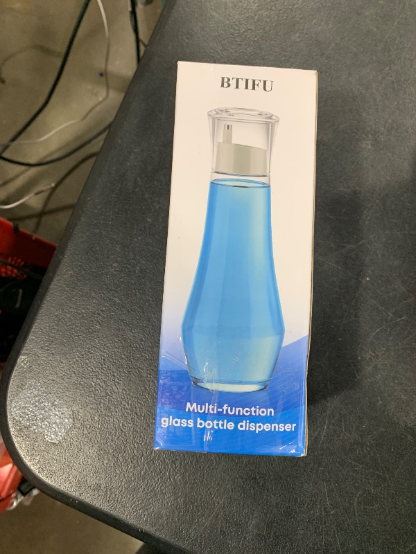 Photo 1 of BTIFU Glass Mouthwash Dispenser for Bathroom, 8.8 oz Refillable Mouthwash Container With Lid Cup, Small Clear Mouthwash Bottle for Countertop