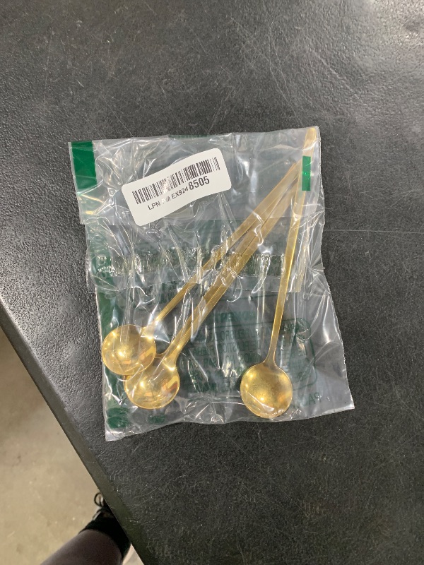 Photo 1 of 4 PCS 6.7 Inches Coffee/ Tea Spoons Long Handle, Gold, Ice Tea, Espresso Stainless Steel Long Spoons for Stirring
