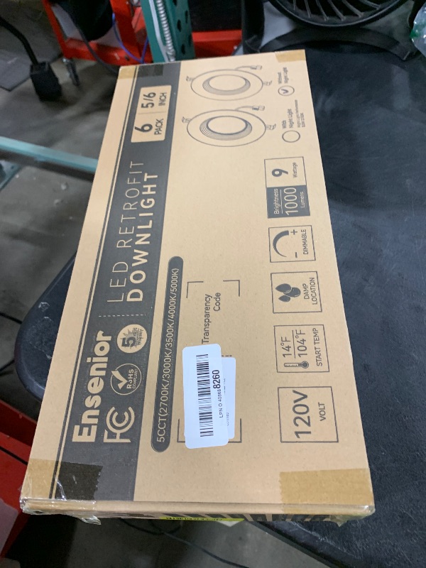 Photo 1 of Ensenior 5/6 Inch 5CCT LED Can Lights 6 Pack, Retrofit Led Recessed Lighting, Baffle Trim, Dimmable, 9W=110W, 1000LM, 2700K/3000K/3500K/4000K/5000K Selectable, IC Rated - FCC Certified