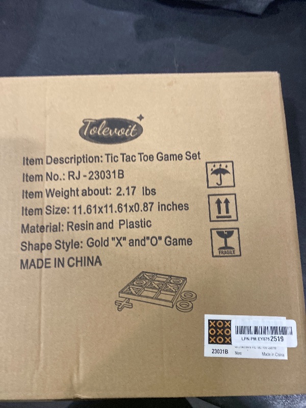 Photo 1 of Tolevoit Classic Tic Tac Toe Game, Strategy and Fun Games for Kids, Tabletop Board Games, Party Favours for Kids?Golden Tic-Tac-Toe Board Temperament Home Décor,Gold