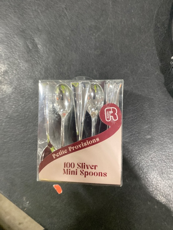 Photo 1 of 100 Silver Small Spoons - 4 Inch Silver Mini Spoons Heavy duty, Ideal For Dessert, Ice Cream, Tastings, Cocktails.