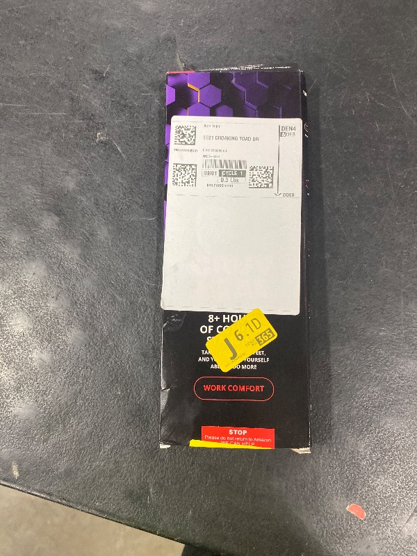 Photo 1 of (New) Work Comfort Orthotic Insoles - Anti Fatigue Shoe Insert Men Women - Low Arch Support - Shock Absorption - Foot Pain Relief - Work Boot Insoles (Violet Hexagons, M)