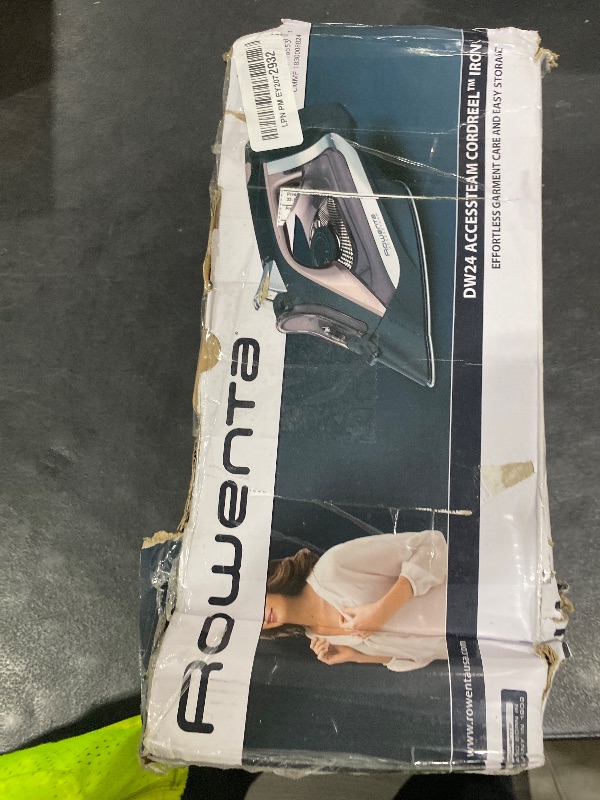Photo 1 of Rowenta Access Stainless Steel Soleplate Steam Iron with Retractable Cord, Powerful Steam Diffusion, Auto-off and Anti-Drip, 1725 Watts, Black Clothes Iron, DW2459