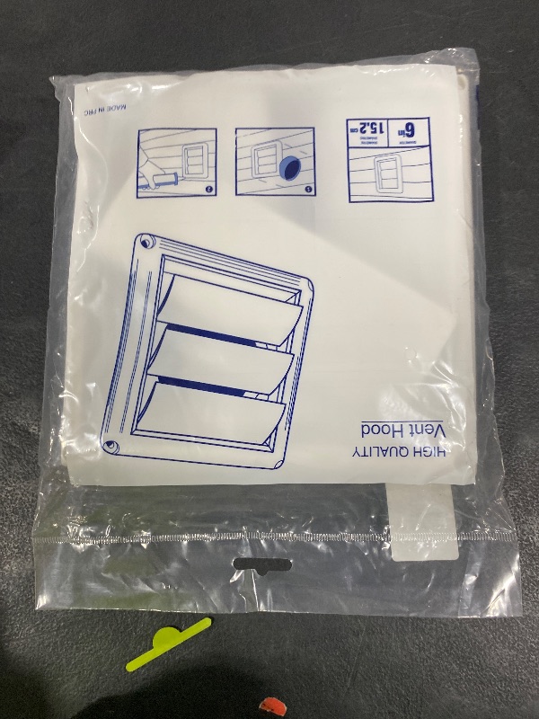 Photo 1 of Cenipar 6" Louvered Vent Cover for External Wall Vent Cover Dryer Vent Cover with 4 Screws for Dryer Easy Installation(Plastic,White)