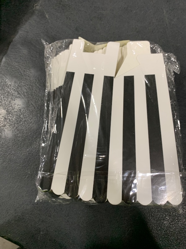 Photo 1 of 50 Pcs Popcorn Boxes Black and White Striped Cardboard Popcorn Container for Halloween Movie Nights Birthday Wedding(Black,White)