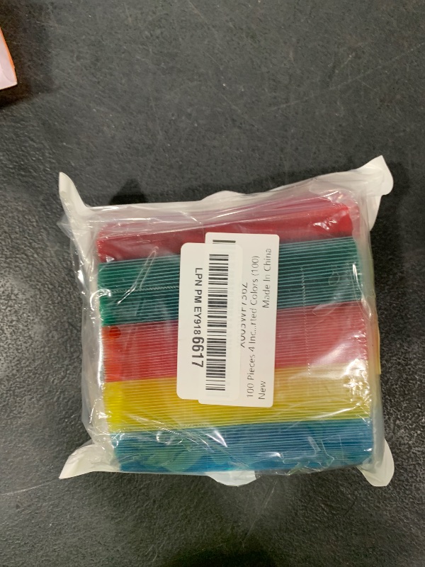 Photo 1 of 100 Pieces 4 Inch Hanging File Folder Tabs and Inserts Large Clear Plastic Hanging Folder Tabs for Filing Cabinet Folders Labels Back to School Supplies Assorted Colors (100)