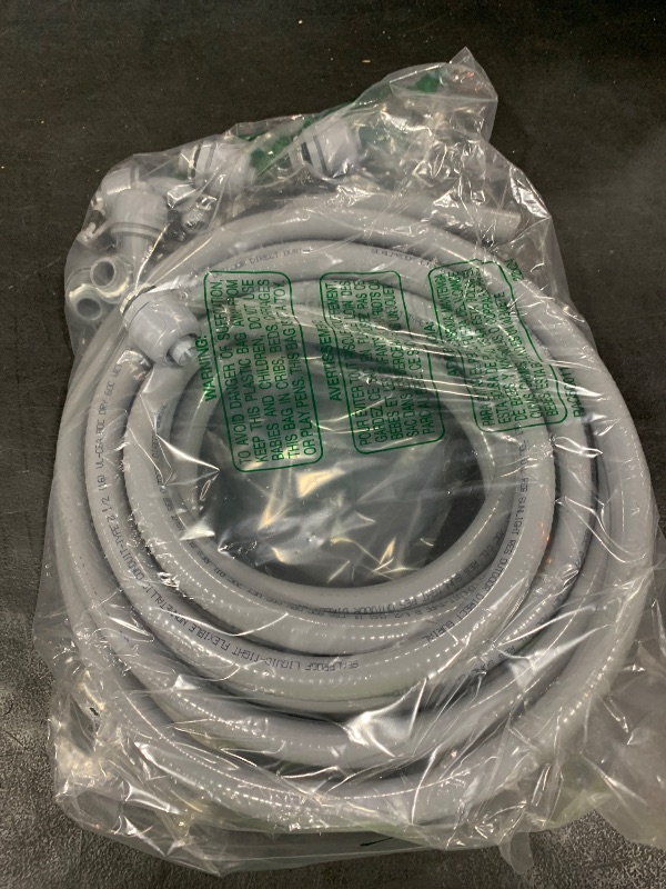 Photo 1 of Sealproof 1/2-Inch Non-Metallic Liquid-Tight Conduit and Connector Kit, 25 Foot Made in USA Flexible Electrical Conduit Type B with 4 Straight and 2 90-Degree Conduit Connector Fittings, 1/2" Dia