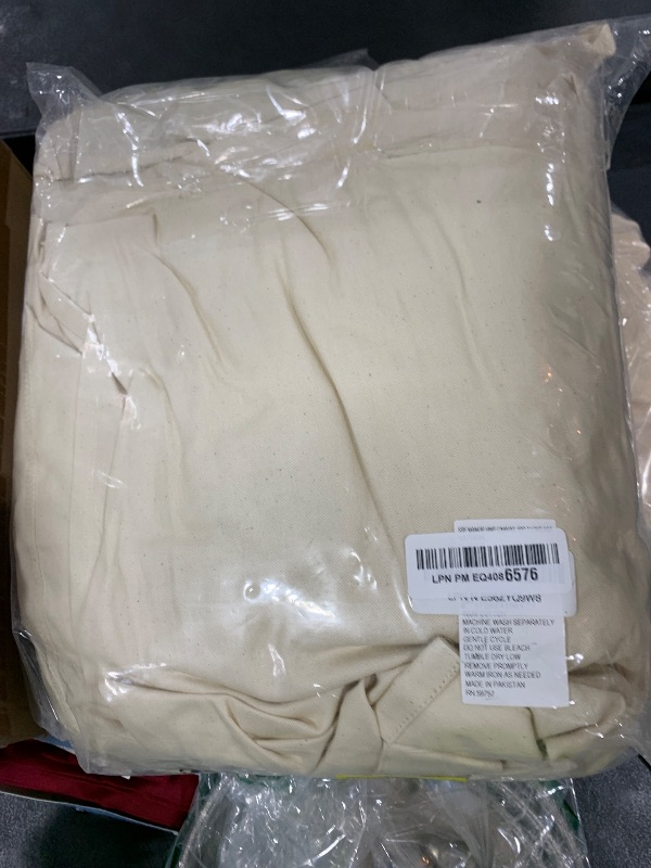 Photo 1 of SureFit Duck Heavyweight Cotton Loveseat T-Cushion Slipcover - One Piece Slipcover, Relaxed Woven Fit, 100% Cotton, Machine Washable, Natural