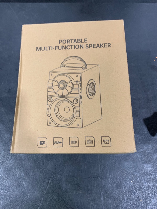 Photo 1 of Portable Big Bluetooth Speakers with Light, Wireless with Subwoofer, FM Radio, LED Lights, EQ, Booming Bass, Bluetooth 4.2 Stereo Loud Outdoor/Indoor Retro , for Home, Camping, Travel