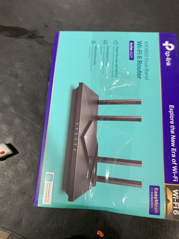 Photo 1 of TP-Link AX1800 WiFi 6 Router V4 (Archer AX21) – Dual Band Wireless Internet, Gigabit, Easy Mesh, Works with Alexa - A Certified for Humans Device, Free Expert Support