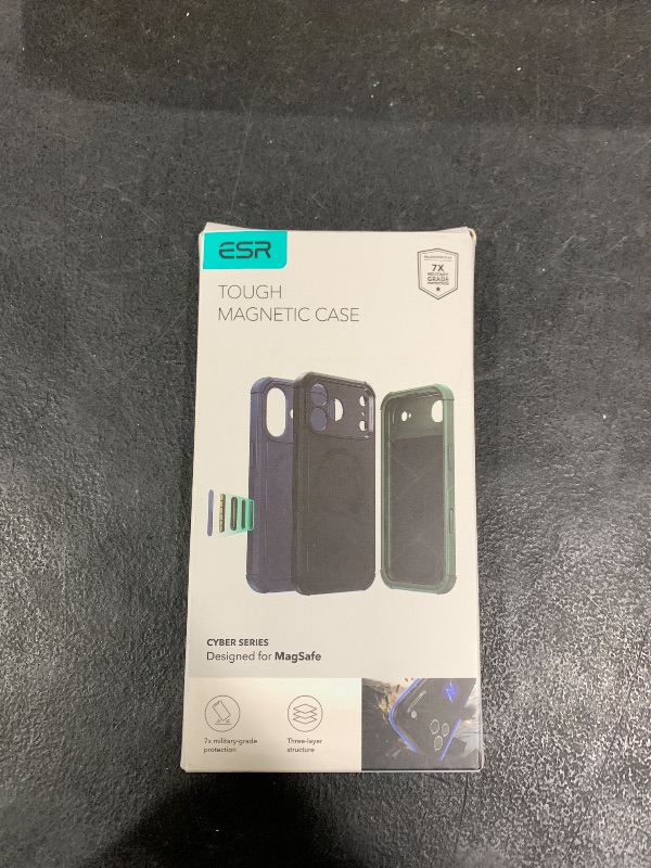 Photo 1 of ESR for iPhone Air Case, 7X Military-Grade Drop Protection with Camera Control, Shock-Absorbing iPhone 17 Air Phone Rugged Cover, Compatible with MagSafe Accessories, Magnetic Cyber Series, Black