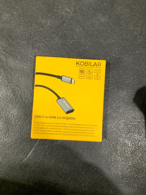 Photo 1 of Kobilar USB C to HDMI Adapter - High Resolution?4K@60Hz? Type C to HDMI Aluminum Shell with 30-Micron Gold Plug for Apple iPad MacBook Pro/Air,Thunderbolt 4/3?Galaxy/Monitor