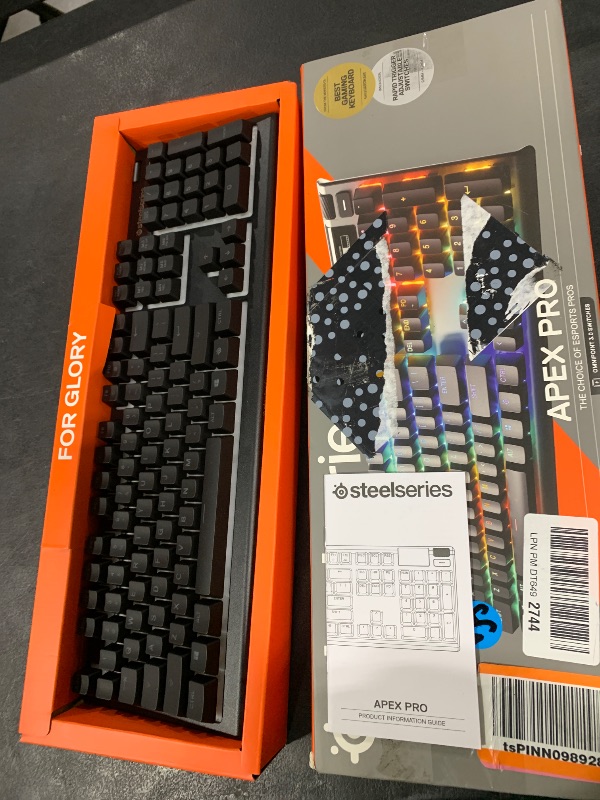 Photo 1 of SteelSeries Apex Pro Gen 3 - Hypermagnetic Gaming Keyboard - OmniPoint 3.0 - Adjustable Activation - Rapid Trigger - Protection Mode - Rapid Tap/SOCD - OLED - RGB - PBT Keycaps - US Layout QWERTY