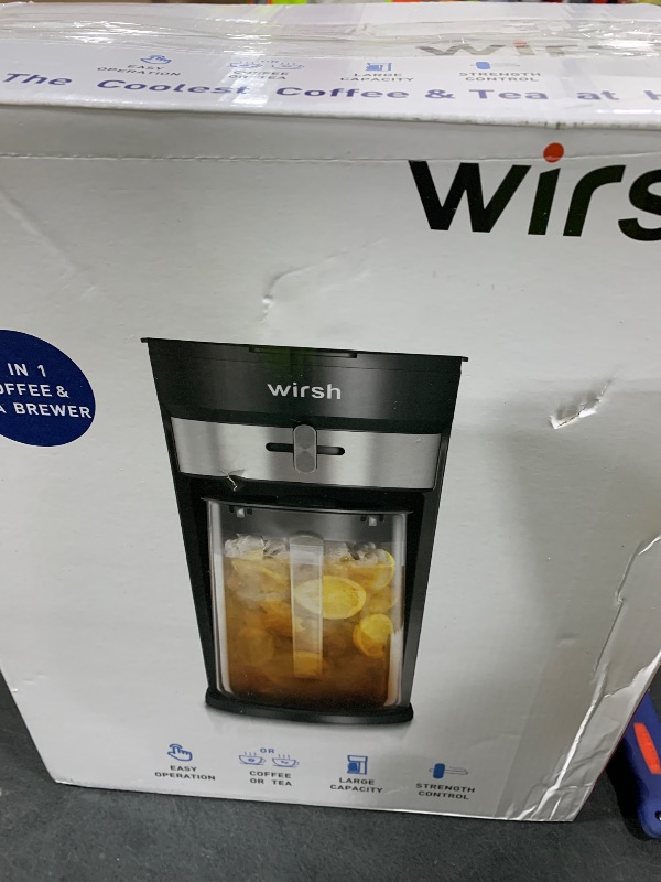 Photo 1 of wirsh Iced Tea Maker with 3QT Pitcher, Iced Coffee Maker with Strength Control and Reusable Filter, Perfect For Iced Coffee, Latte, Tea, Lemonade, Flavored Water, Black