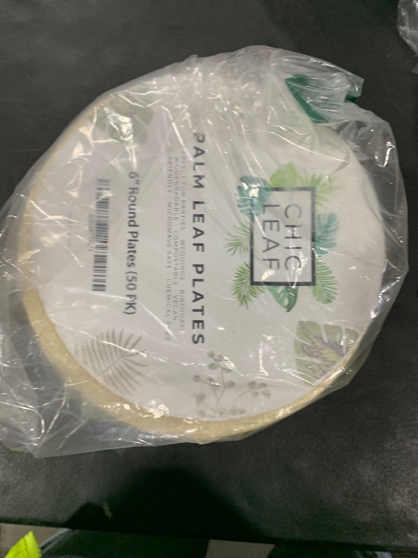 Photo 1 of Chic Leaf Palm Leaf Plates - 6" Pack of 50 - Eco-Friendly Compostable Plate - Versatile Appetizer Dish