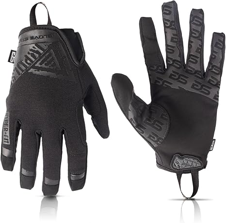 Photo 1 of Glove Station The Impulse Tactical Gloves for Men with Touchscreen Compatibility – Suede Leather & Spandex Shooting Gloves for Motorcycle, Airsoft, Paintball & Work Use, Lightweight & Strong Grip
