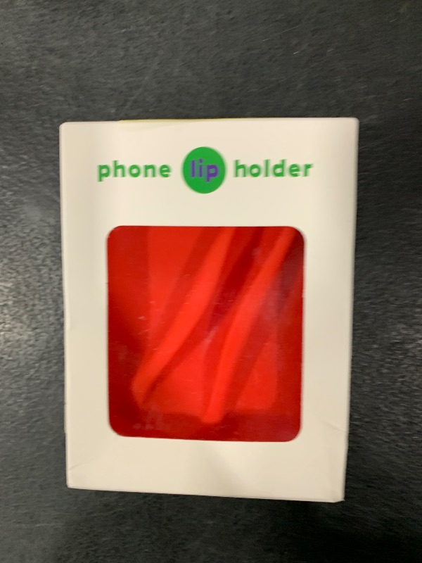 Photo 1 of DOB SECHS Silicone Lip Holder for Cell Phone Lipstick Lip Glaze Phone Case Back Stick On Holder for iPhone and Android Phones, Red