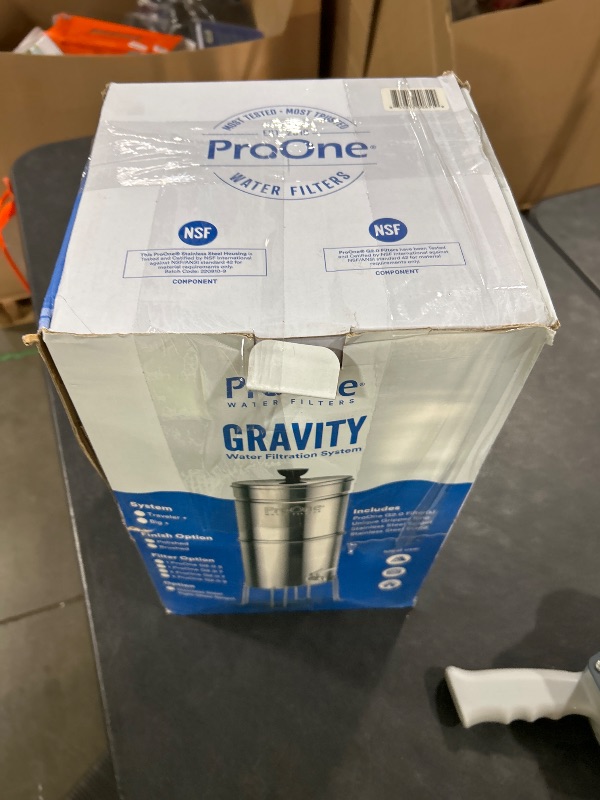 Photo 1 of ProOne Big+ Gravity Water Filter System - High Capacity Countertop Stainless Steel Water Filter Dispenser - IAPMO Certified to Reduce Lead, Total PFAS, Microplastics, Chlorine Taste & Odor