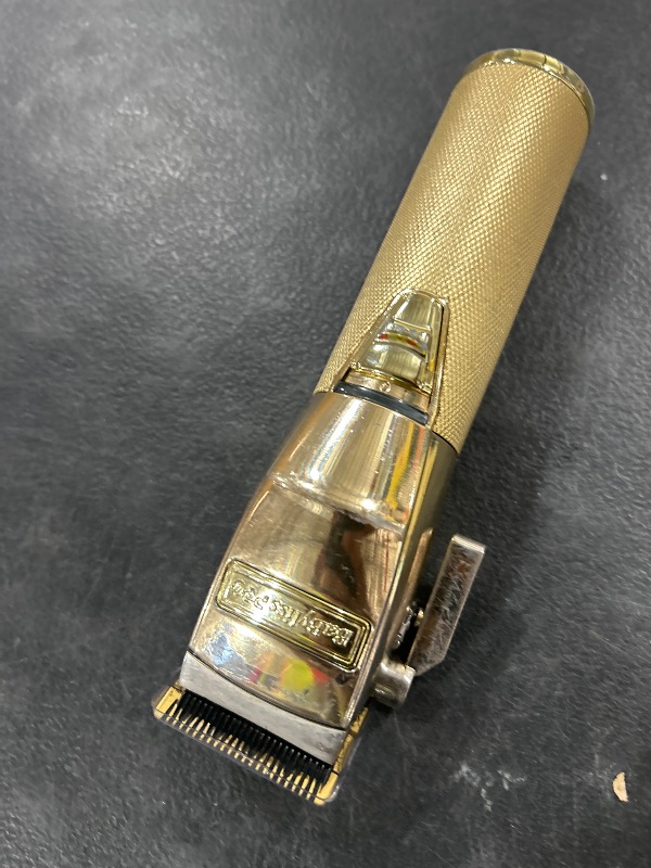 Photo 1 of BaBylissPRO GOLDFX+ Professional Barber Cord/Cordless Hair Clippers for Men, All Metal, Lithium Battery with 3-Hour Runtime, Gold