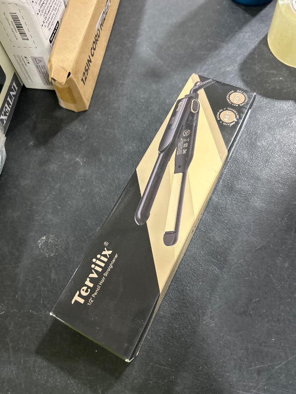 Photo 1 of Terviiix 1/2 Inch Flat Iron for Short Hair, Small Hair Straightener and Curler 2-in-1 for Pixie Cuts & Touch-Ups, Rounded Edge Mini Flat Iron for Men and Women, Dual Voltage Travel-Friendly