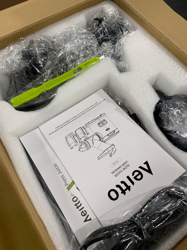 Photo 1 of Aeitto Cold Press Juicer Machines, 3.6 Inch Wide Chute, Large Capacity, High Juice Yield, 2 Masticating Juicer Modes, Easy to Clean Slow Juicer for Vegetable and Fruit, Silver