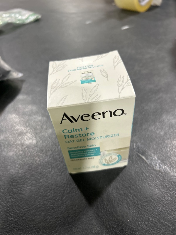Photo 1 of Aveeno Calm + Restore Oat Gel Facial Moisturizer for Sensitive Skin, Fast-Absorbing, Soothing Lightweight Gel Cream with Prebiotic Oat & Feverfew, Fragrance-Free & Hypoallergenic, 1.7 oz